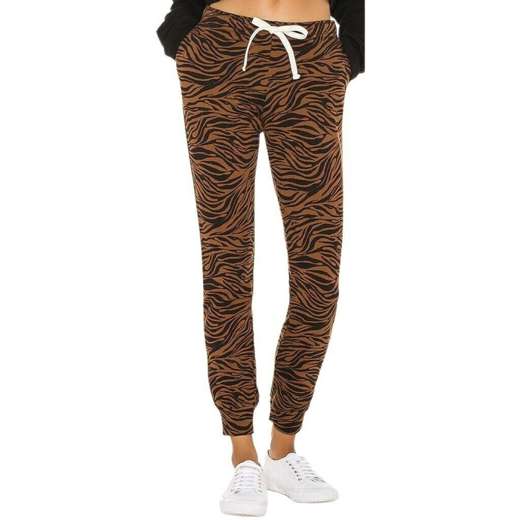 Monrow Zebra Girlfriend Sweatpants Carmel Size XS