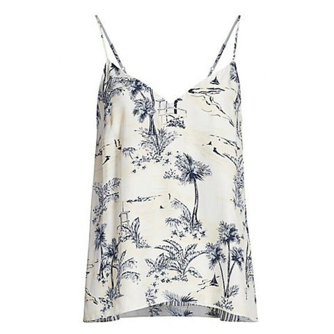 Frame Mixed Toile Print Camisole in Navy Size Medium