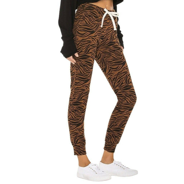 Monrow Zebra Girlfriend Sweatpants Carmel Size XS